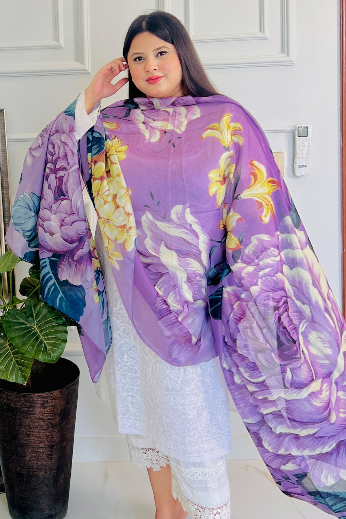 Lilac Bloom Dupatta