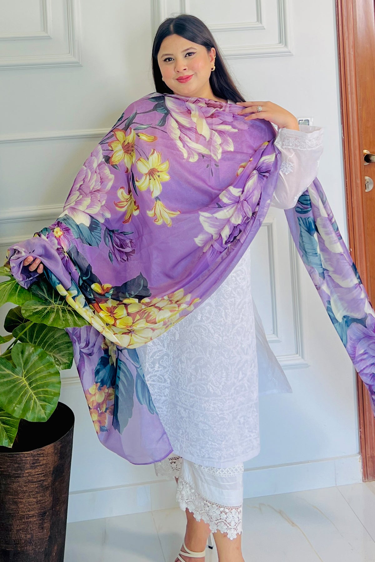 Lilac Bloom Dupatta